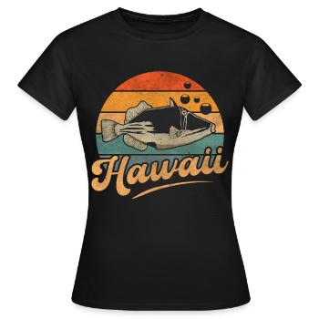 Humuhumunukunukuapua'a Hawaiianischer Riff-Drücker - Frauen T-Shirt - Schwarz - Vorne - AI Model Female 172 dark (172cm)