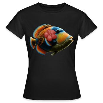 Humuhumunukunukuapua'a Hawaii-Riff-Drückerfisch - Frauen T-Shirt - Schwarz - Vorne - AI Model Female 172 dark (172cm)