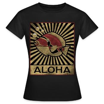 Humuhumunukunukuapua'a Hawaiianischer Riff-Drücker - Frauen T-Shirt - Schwarz - Vorne - AI Model Female 172 dark (172cm)