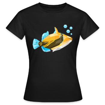 Humuhumunukunukuapua'a Hawaiianischer Riff-Drücker - Frauen T-Shirt - Schwarz - Vorne - AI Model Female 172 dark (172cm)