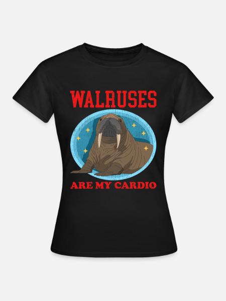 Walross Walroß Walrus Walrosse Geschenk - Frauen T-Shirt - Schwarz