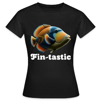 Humuhumunukunukuapua'a Hawaii-Riff-Drückerfisch - Frauen T-Shirt - Schwarz - Vorne - AI Model Female 172 dark (172cm)