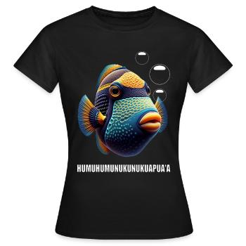 Humuhumunukunukuapua'a Hawaiianischer Riff-Drücker - Frauen T-Shirt - Schwarz - Vorne - AI Model Female 172 dark (172cm)