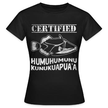 Humuhumunukunukuapua'a Hawaiianischer Riff-Drücker - Frauen T-Shirt - Schwarz - Vorne - AI Model Female 172 dark (172cm)