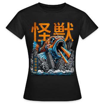 Humuhumunukunukuapua'a Hawaiianischer Riff-Drücker - Frauen T-Shirt - Schwarz - Vorne - AI Model Female 172 dark (172cm)