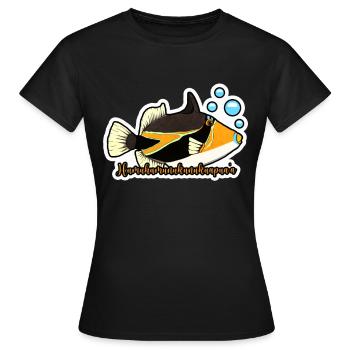 Humuhumunukunukuapua'a Hawaiianischer Riff-Drücker - Frauen T-Shirt - Schwarz - Vorne - AI Model Female 172 dark (172cm)