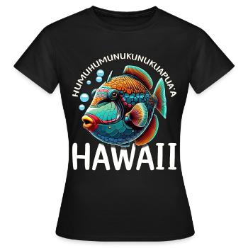 Humuhumunukunukuapua'a Hawaii-Riff-Drückerfisch - Frauen T-Shirt - Schwarz - Vorne - AI Model Female 172 dark (172cm)
