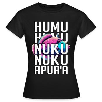 Humuhumunukunukuapua'a Hawaii-Riff-Drückerfisch - Frauen T-Shirt - Schwarz - Vorne - AI Model Female 172 dark (172cm)