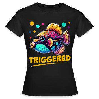 Humuhumunukunukuapua'a Hawaiianischer Riff-Drücker - Frauen T-Shirt - Schwarz - Vorne - AI Model Female 172 dark (172cm)