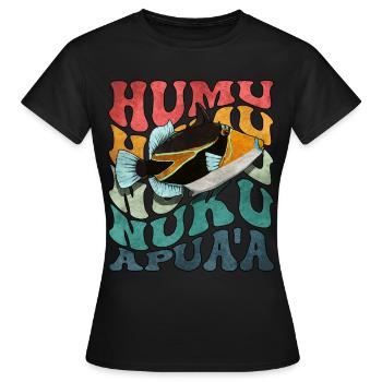 Humuhumunukunukuapua'a Hawaii-Riff-Drückerfisch - Frauen T-Shirt - Schwarz - Vorne - AI Model Female 172 dark (172cm)