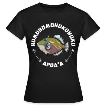 Humuhumunukunukuapua'a Hawaii-Riff-Drückerfisch - Frauen T-Shirt - Schwarz - Vorne - AI Model Female 172 dark (172cm)