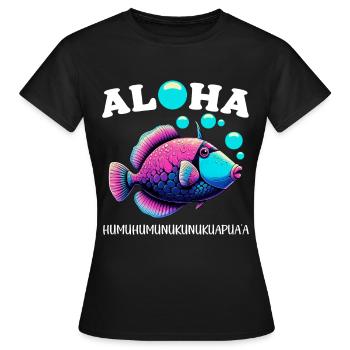 Humuhumunukunukuapua'a Hawaiianischer Riff-Drücker - Frauen T-Shirt - Schwarz - Vorne - AI Model Female 172 dark (172cm)