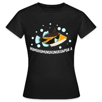 Humuhumunukunukuapua'a Hawaiianischer Riff-Drücker - Frauen T-Shirt - Schwarz - Vorne - AI Model Female 172 dark (172cm)