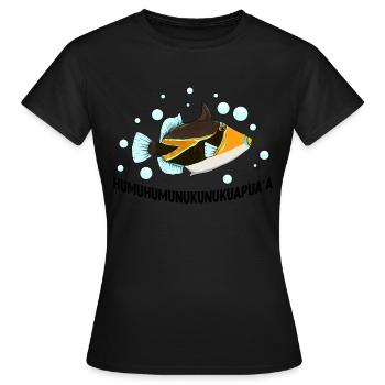 Humuhumunukunukuapua'a Hawaiianischer Riff-Drücker - Frauen T-Shirt - Schwarz - Vorne - AI Model Female 172 dark (172cm)