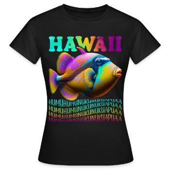 Humuhumunukunukuapua'a Hawaiianischer Riff-Drücker - Frauen T-Shirt - Schwarz - Vorne - AI Model Female 172 dark (172cm)