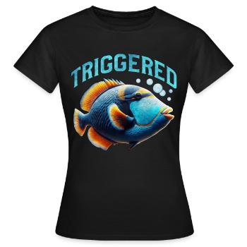 Humuhumunukunukuapua'a Hawaiianischer Riff-Drücker - Frauen T-Shirt - Schwarz - Vorne - AI Model Female 172 dark (172cm)