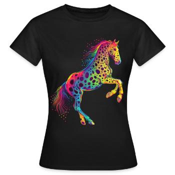 Appaloosa cheval Pop Art - T-shirt Femme - noir - Devant - AI Model Female 172 dark (172cm)