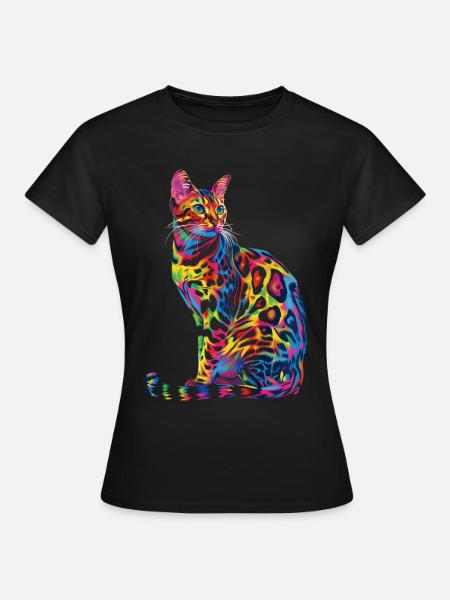 Chat du Bengale Pop Art - T-shirt Femme - noir
