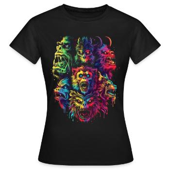 Cryptozoologie Conspiration cryptide Pop Art - T-shirt Femme - noir - Devant - AI Model Female 172 dark (172cm)
