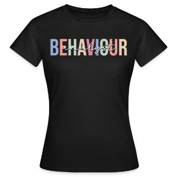 Analyse comportementale Thérapeute Données Comportement - T-shirt Femme - noir - Devant - AI Model Female 172 dark (172cm)