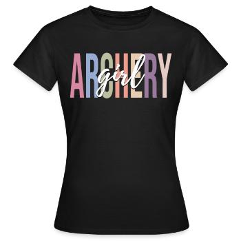 Archer bow and arrow - Women's T-Shirt - black - Front - AI Model Female 172 dark (172cm)