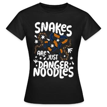 Les serpents ne sont que des nouilles de danger Les serpents sont un danger n - T-shirt Femme - noir - Devant - AI Model Female 172 dark (172cm)