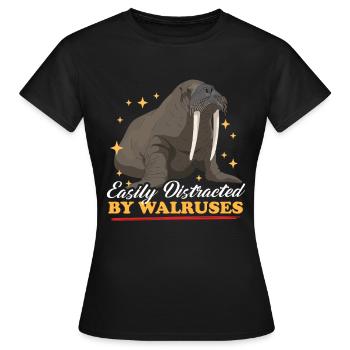 Walross Walrus Walrosse Walroß Geschenk - Frauen T-Shirt - Schwarz - Vorne - AI Model Female 172 dark (172cm)
