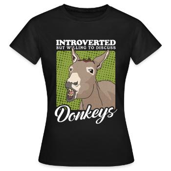 Donkey Donkey Owner, Donkey Lover, Donkey Gift - Women's T-Shirt - black - Front - AI Model Female 172 dark (172cm)