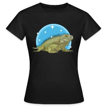 Iguane lézard reptile iguane cadeau iguanes - T-shirt Femme - noir - Devant - AI Model Female 172 dark (172cm)