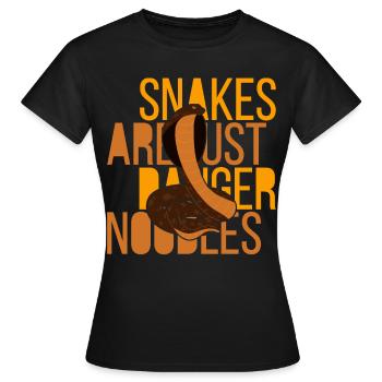 Les serpents ne sont que des nouilles de danger Les serpents sont un danger n - T-shirt Femme - noir - Devant - AI Model Female 172 dark (172cm)