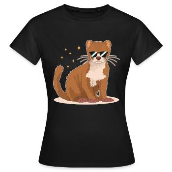 Weasel Mouse Weasel Dwarf Weasel Gift - Women's T-Shirt - black - Front - AI Model Female 172 dark (172cm)