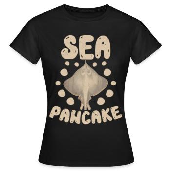 Lustiger Stingray Sea Pancake Grafikdesign für Fan - Frauen T-Shirt - Schwarz - Vorne - AI Model Female 172 dark (172cm)