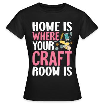 Artisanat Scrapbooking Scrapbooker Maison Où Salle d’artisanat - T-shirt Femme - noir - Devant - AI Model Female 172 dark (172cm)