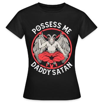Satanism Satanic Atheist Baphomet Possess Me - Women's T-Shirt - black - Front - AI Model Female 172 dark (172cm)