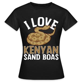J’adore le serpent boas des sables du Kenya - T-shirt Femme - noir - Devant - AI Model Female 172 dark (172cm)