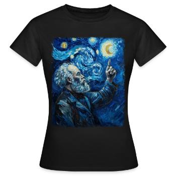 Karl Marx Kommunismus Kommunist Sternennacht Gemäl - Frauen T-Shirt - Schwarz - Vorne - AI Model Female 172 dark (172cm)