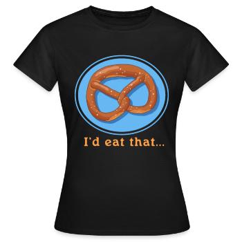 Bretzel Bretzels Cadeau d’amoureux des bretzels - T-shirt Femme - noir - Devant - AI Model Female 172 dark (172cm)