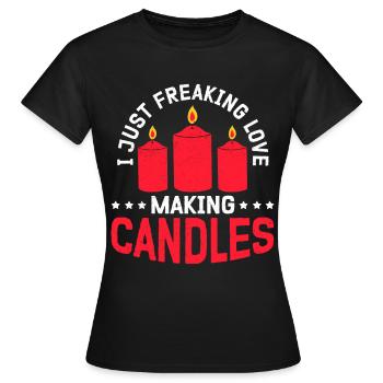 Kerzen Kerzenmacher Kerzenhersteller Geschenk - Frauen T-Shirt - Schwarz - Vorne - AI Model Female 172 dark (172cm)