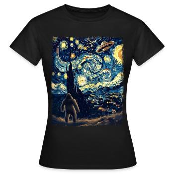 Cryptozoologie Conspiration cryptoïde Sternennach - T-shirt Femme - noir - Devant - AI Model Female 172 dark (172cm)