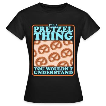 Bretzel Bretzels Cadeau d’amoureux des bretzels - T-shirt Femme - noir - Devant - AI Model Female 172 dark (172cm)