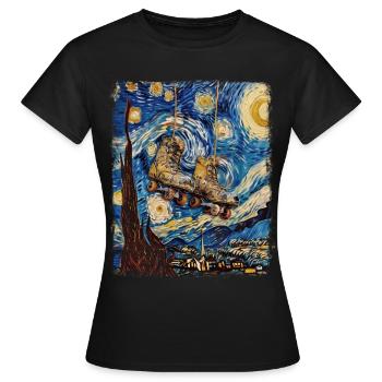 Roller Skating Ice Skaters Roller Skates Ster - Women's T-Shirt - black - Front - AI Model Female 172 dark (172cm)