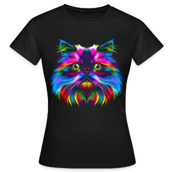 Chat de l’Himalaya Popart - T-shirt Femme - noir - Devant - AI Model Female 172 dark (172cm)