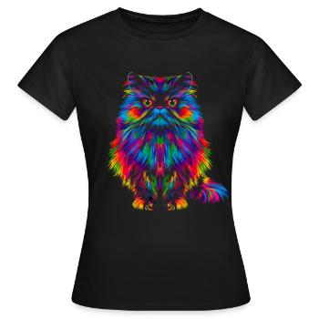 Chat de l’Himalaya Popart - T-shirt Femme - noir - Devant - AI Model Female 172 dark (172cm)