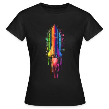 Fusée Fusée Navette Spatiale Vaisseau Spatial P - T-shirt Femme - noir - Devant - AI Model Female 172 dark (172cm)