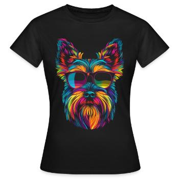 Scottish Terrier Chien Lunettes de Soleil Popart - T-shirt Femme - noir - Devant - AI Model Female 172 dark (172cm)