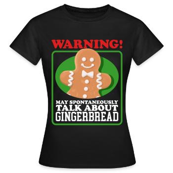 Pain d’épices Pain d’épices Bonhomme en pain d’épices Cadeau - T-shirt Femme - noir - Devant - AI Model Female 172 dark (172cm)