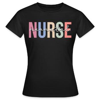 Infirmière en néonatalogie USIN - T-shirt Femme - noir - Devant - AI Model Female 172 dark (172cm)