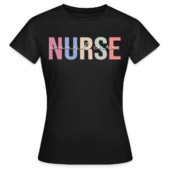 Infirmière en soins des plaies - T-shirt Femme - noir - Devant - AI Model Female 172 dark (172cm)