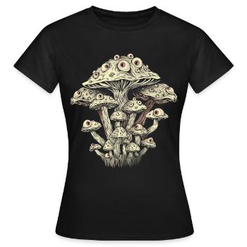 Weirdcore Ästhetik Pilz Augäpfel Strangecore Grung - Frauen T-Shirt - Schwarz - Vorne - AI Model Female 172 dark (172cm)