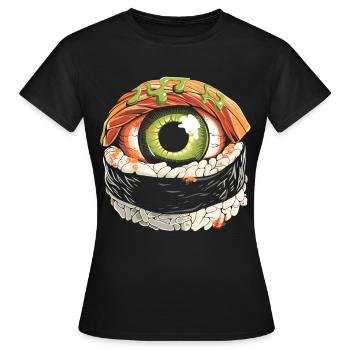 Weirdcore Aesthetics Sashimi Eyeball Sushi Creepy - Women's T-Shirt - black - Front - AI Model Female 172 dark (172cm)